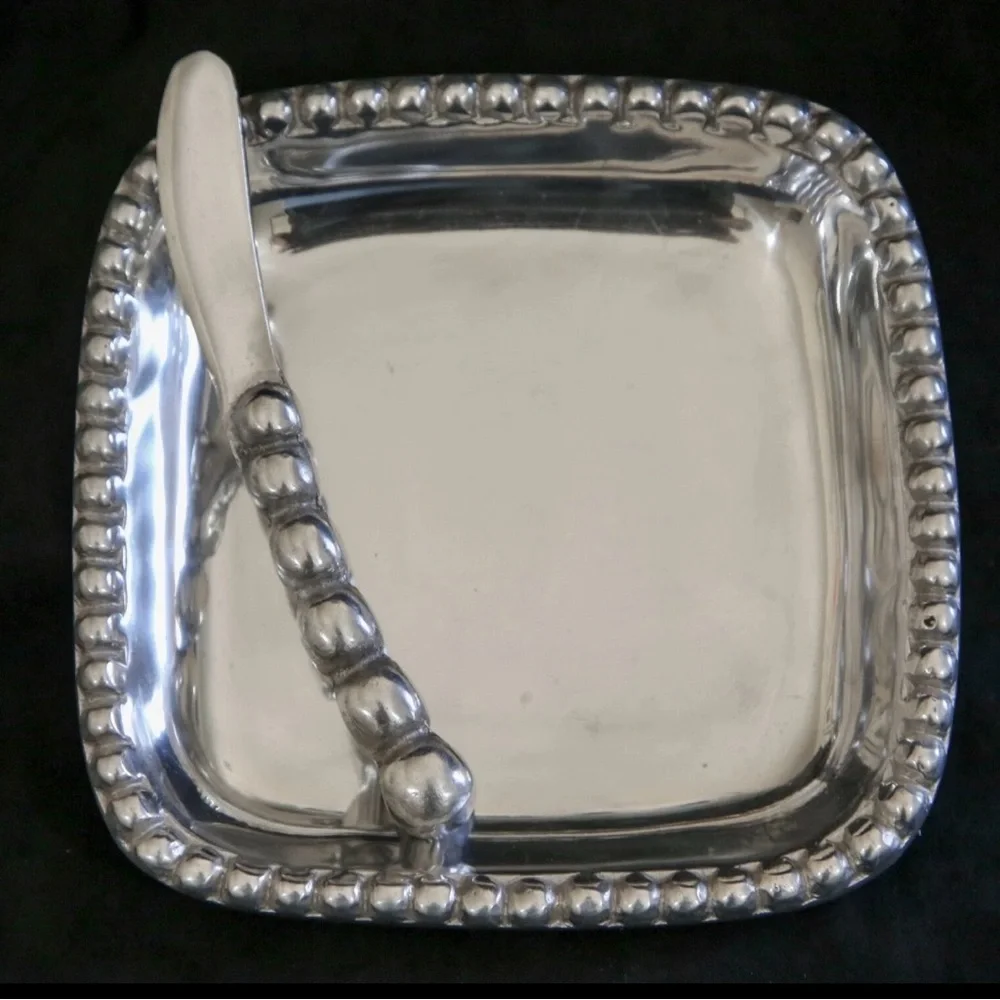 NWT SET Cheese Knife &‎ Tray Cast Aluminum, 7.5